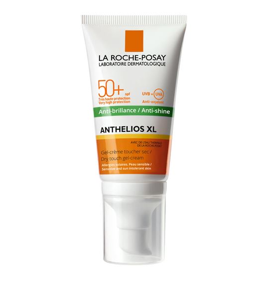 La Roche-Posay Anthelios XL Anti-Shine Dry Touch Gel-Cream SPF 50+ 50ml. สูตรใหม่ ครีมกันแดดคุมมัน กันน้ำ เนื้อเจลครีม แห้งบางเบา ช่วยลดและดูดซับความมันยาวนาน ลดปัญหาสิว เนื้อสุดบางเบา เกลี่ยง่ายขึ้น ไม่ทิ้งคราบขาว สัมผัสสบายผิว ไม่เหนอะหนะ สำ