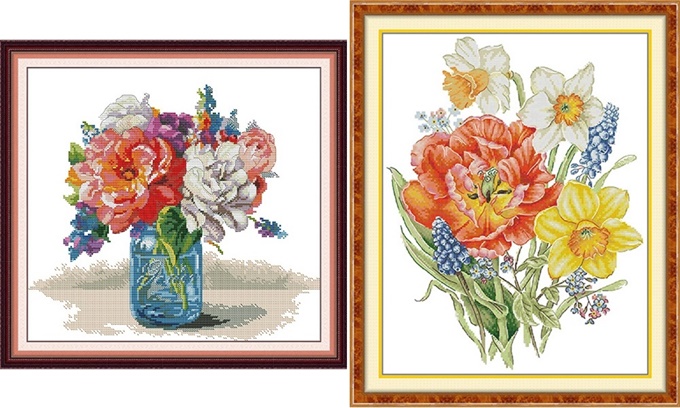 Vase and Bouquets (ไม่พิมพ์/พิมพ์ลาย)