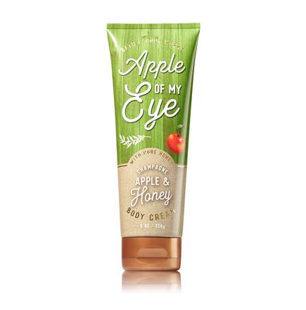 Bath & Body Works Apple of My Eye (Champagne Apple & Honey) Body Cream with Pure Honey 226 g.ครีมบำรุงผิวสูตรใหม่ที่มีส่วนผสมพิเศษของน้ำผึ้ง สำหรับผิวที่ต้องการการบำรุงเป็นพิเศษ อีกทั้งยังมีกลิ่นหอมนำของแอปเปิ้ลผสมกลิ่นดอกไม้หอม หอมสดช