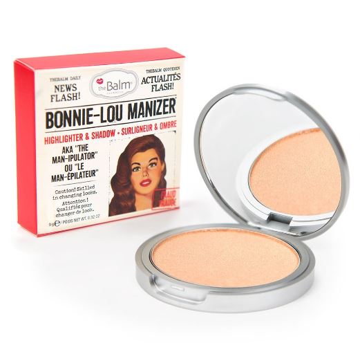 The Balm Bonnie-Lou Manizer Highlight & Shadow 9g. ไฮไลท์ ชิมเมอร์เนื้อละเอียด มาในสีโทนทองแชมเปญ ให้แสงและเงาที่ดูอบอุ่นเป็นประกายแก่ผิวคุณ ปัดออกมาให้ลุคธรรมชาติ หน้าดูโกลว์ สามารถเป็นได้ทั้งอายแชโดว และชิมเมอร์ ใช้ได้กับทุกโทนสีผิว