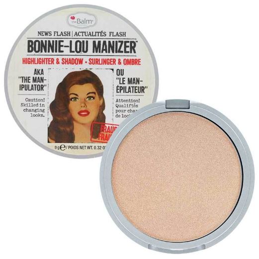 The Balm Bonnie-Lou Manizer Highlight & Shadow 9g. (No Box) ไฮไลท์ ชิมเมอร์เนื้อละเอียด มาในสีโทนทองแชมเปญ ให้แสงและเงาที่ดูอบอุ่นเป็นประกายแก่ผิวคุณ ปัดออกมาให้ลุคธรรมชาติ หน้าดูโกลว์ สามารถเป็นได้ทั้งอายแชโดว และชิมเมอร์ ใช้ได้กับทุก