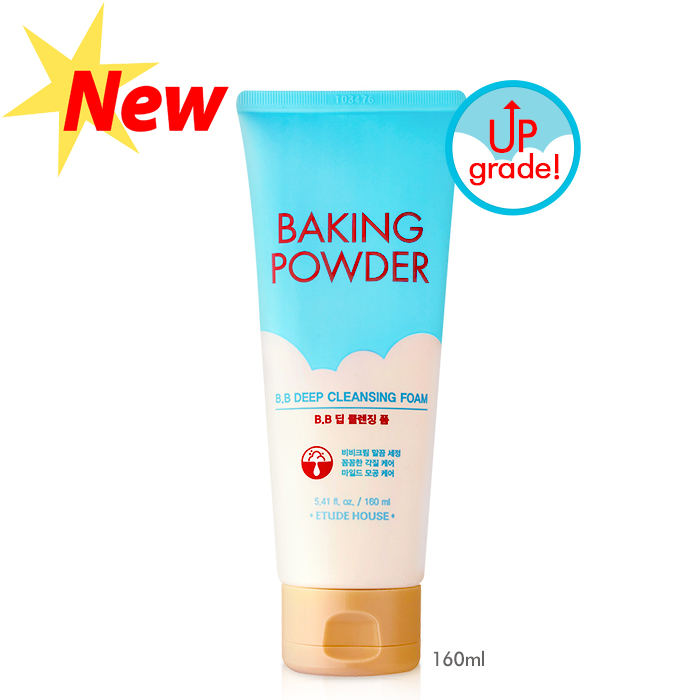 **พร้อมส่ง**Etude House Baking Powder Pore Cleansing Foam 160 ml. โฟมล้างหน้ารุ่นใหม่ เป็นผงฟู แบบ 3 in 1 ให้ล้างเครื่องสำอางค์ ขจัดสิวเสี้ยน และความมันส่วนเกินค่ะ นวัตกรรมใหม่ในการทำความสะอาดผิวหน้าแบบ 3 พลังในหนึ่งเดียว ช่วยเช็ดล้างคราบเครื่องสำอาง สิ่ง