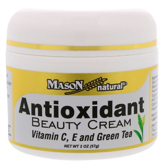 Mason Natural Antioxidant Beauty Cream with Vitamin C,E and Green Tea 57 g. เมสัน แอนตี้ออกซิเดนท์ครีม ครีมบำรุงผิวหน้าสูตรพรีเมี่ยม กับการบำรุงอีกระดับสำหรับผิวที่มีริ้วรอยมากขึ้น ด้วยการรวมสารสกัดชั้นเยี่ยมในการต่อต้านอนุมูลอิสระ วิตามินอี  