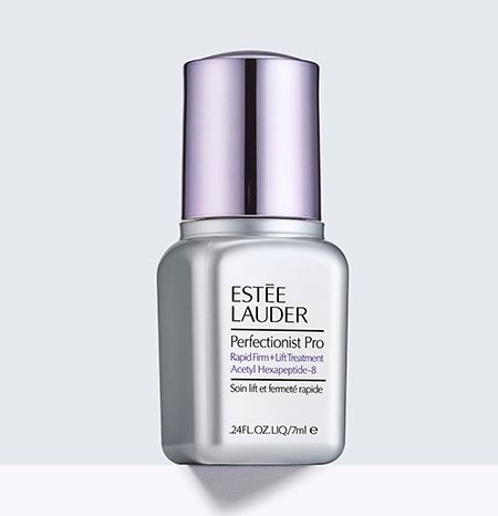 ESTEE LAUDER Perfectionist Pro Rapid Firm + Lift Treatment ขนาดทดลอง 7 ml. เซรั่มสูตรใหม่ล่าสุด กระตุ้นคอลลาเจน ด้วย Hexapeptide 8 จะช่วยผิวให้สร้างโปรตีน ให้ผิวอ่อนเยาว์ เด้ง เต่ง กระชับ และแข็งแรงสุขภาพดี เพื่อผิวเฟิร์มยกกระชับแบบเร่งด่วน