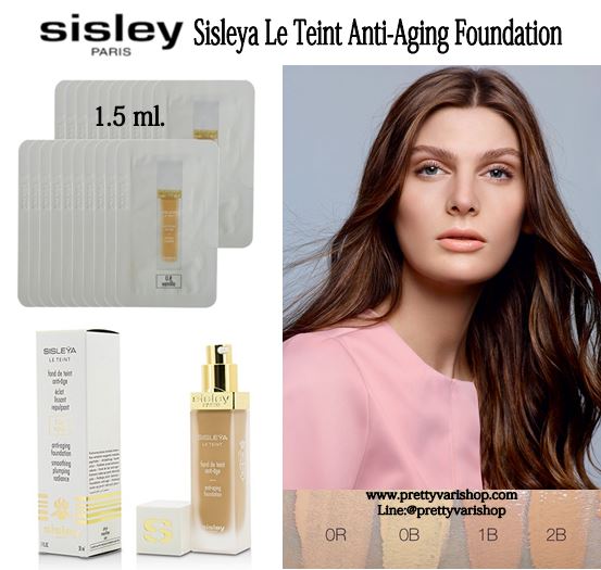 **พร้อมส่ง**Sisley Sisleya Le Teint Anti-Aging Foundation Smoothing Plumping Radiance แบบซองขนาดทดลอง 1.5 ml. ใหม่ล่าสุด ครีมรองพื้นจากที่สุดแห่งวิทยาการบำรุงผิวอ่อนเยาว์ของซิสเล่ย์ แต่งผิวให้ดูเรียบเนียน ใสกระจ่าง ลดการปรากฏของริ้วรอย ตลอดทั้งวัน พร้อมด้