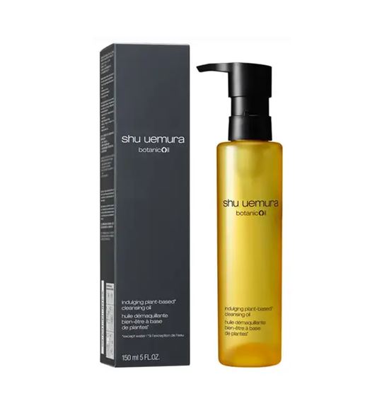 Shu Uemura Botanicoil Indulging Plant-Based Cleansing Oil 150 ml. (ขวดสีเหลือง) คลีนซิ่งออยล์สูตร plant-based จากธรรมชาติ ผลิตขึ้นอย่างภาคภูมิใจในประเทศญี่ปุ่น ด้วยแรงบันดาลใจจากพืชสมุนไพรของญี่ปุ่น อัดแน่นด้วยสารสกัดจากส้มยูสุญี่ปุ่น ที่ขจัดทั้งเมคอัพ แล