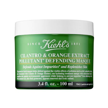 Kiehl's Cilantro & Orange Extract Pollutant Defending Masque 100 ml. มาส์กสูตรใหม่ เนื้อมาสก์ครีมอุดมไปด้วยสารสกัดจากส้มซ่าและผักชีจากยุโรปช่วยฟื้นฟูปราการคุ้มกันผิวหลังจากเผชิญจากมลภาวะ ช่วยปลอบประโลมและคืนความชุ่มชื่นน่าสัมผัสให้กับ