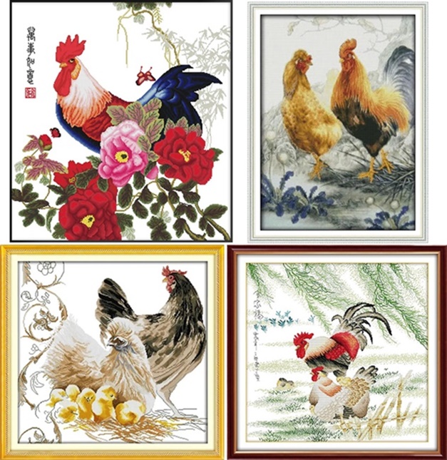 Chicken and family (ไม่พิมพ์/พิมพ์ลาย)