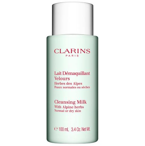 CLARINS Cleansing Milk With Alpine Herbs ขนาดทดลอง 100ml. น้ำนมทำความสะอาดเครื่องสำอางและสิ่งสกปรกต่างๆ สำหรับผิวแห้งถึงผิวธรรมดา ช่วยคงความสมดุลความชุ่มชื้นผิวอย่างสมบูรณ์ ให้ผิวเปล่งปลั่ง เนียนนุ่มสบาย สดชื่นอย่างสมบูรณ์