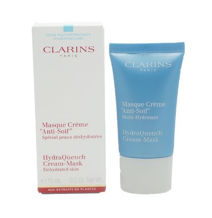 Clarins Hydraquench Anti-Thirst Cream-Mask ขนาดทดลอง 15 ml. ครีมมาร์คที่ช่วยฟื้นความชุ่มชื้นคืนสมดุลให้ผิวที่ขาดความชุ่มชื้นในเวลาเพียง 5-10 นาที ด้วยสารสกัดจากเปลือก Katafray ช่วยเก็บกับความชุ่มชื้นไว้ในผิว ฟื้นบำรุงให้ผิวเรียบ เนียนนุ่ม Sorbie