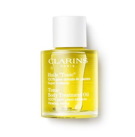 CLARINS Tonic Body Treatment Oil ขนาดทดลอง 30ml. น้ำมันบริสุทธิ์ 100% จากพืชพรรณธรรมชาติที่ขายดีที่สุดของคลาแรงส์ ช่วยให้ผิวยืดหยุ่น กระชับ เรียบเนียน ต่อต้านรอยแตกลาย เก็บกักความชุ่มชื้นไว้ให้ผิวนุ่มนวล ปรับผิวให้ยืดหยุ่น คงความกระชับ ให้ผิวทั่