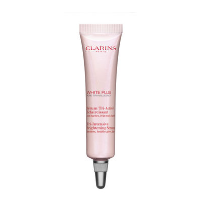 CLARINS White Plus Pure Translucency Tri-Intensive Brightening Serum ขนาดทดลอง 10ml. เซรั่มบำรุงผิวหน้าล้ำหน้าที่สุดกับนวัตกรรมการดูแลที่ช่วยให้ผิวใสกระจ่างอย่างล้ำลึก ช่วยให้ผิวเรียบเนียน ไร้ร่องรอย เปล่งปลั่งอมชมพูอย่างมีสุขภาพดี