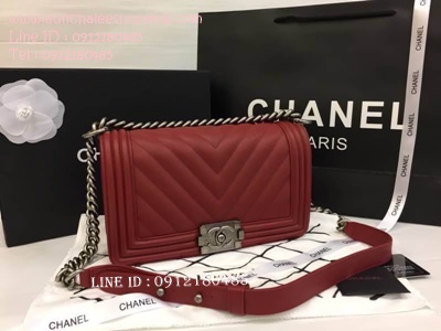 Chanal boy เกรดออริจินอล size 25 cm งานหนังแท้ งานสวยเหมือนแท้