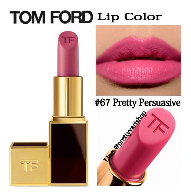 Tom Ford Lip Color #67 Pretty Persuasive 3 g. ลิปสติกเนื้อครีมที่มีความทึบแสงสูงสามารถกลบสีเดิมของริมฝีปากได้ 100%พิกเม้นท์สีเข้มข้นเนื้อลิปนุ่ม เนียน ละเอียด เกลี่ยง่าย ทาออกมาแล้วให้สีเรียบเนียนสม่ำเสมอและไม่เป็นคราบระหว่างวัน