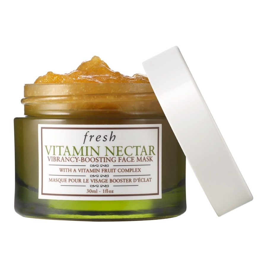 Fresh Vitamin Nectar Vibrancy-Boosting Face Mask 30 ml. มาส์กที่สรรค์สร้างด้วยนวัตกรรมใหม่ที่จะช่วยฟื้นฟูสภาพผิว ลดสัญญาณความเหนื่อยล้า และเผยผิวใหม่ด้วย Vitamin Nectar ที่มีส่วนประกอบจากเนื้อผลไม้แท้ๆ ถึง 50% อาทิ เนื้อส้ม มะนาว และส้มคลีเมนไ