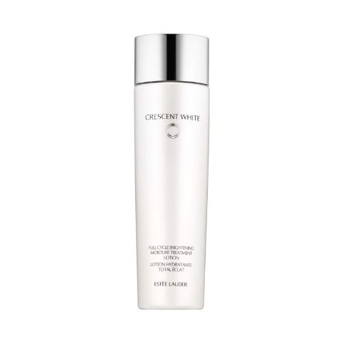 Estee Lauder Crescent White Full Cycle Brightening Moisture Treatment Lotion 200 ml. ทรีทเมนท์โลชั่นที่ช่วยให้ผิวดูสว่างสดใสและส่วนผสมที่มีคุณสมบัติในการช่วยปลอบประโลมผิวตามตำรับจีน ช่วยรับมือกับจุดด่างดำที่มีอยู่และปกป้องผิวจากการก่อตัวของจุด
