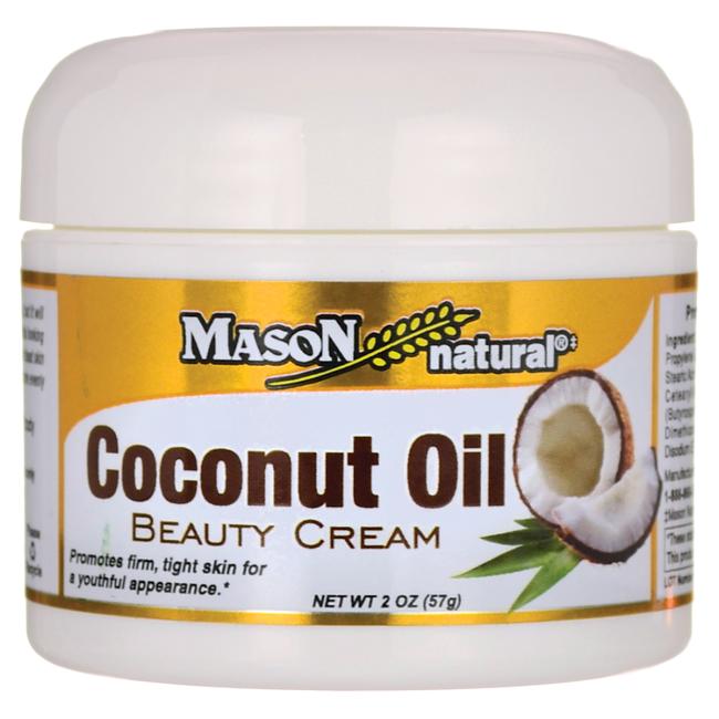 Mason Coconut Oil Beauty Cream 57 g. ผิวสวยเรียบเนียน ด้วยครีมน้ำมันมะพร้าวสกัดจากอเมริกา คุณสมบัติเป็นสารรักษาความชุ่มชื้นและช่วยต่อต้านอนุมูลอิสระที่เป็นตัวการทำให้เกิดการเสื่อมของเซลล์ผิวหนัง ช่วยป้องกันการเกิดฝ้าและกระ ช่วยกำจัดเซลล์ผิวหนั