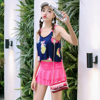 (พร้อมส่ง) ชุดว่ายน้ำแฟชั่น ชุดว่ายน้ำกระโปรง ชุดว่ายน้ำทูพีท ชุดเล่นน้ำ