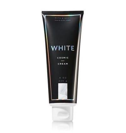 Bath & Body Works White Cosmic Cream 226 g. ครีมบำรุงผิวคอลเลคชั่นสุดหรูหรา ให้ผิวสวยเรียบเนียน เปล่งประกายน่าสัมผัส กลิ่นหอมละมุนละไม น่าทนุถนอม ของกลิ่นมัคส์และมะลิ เป็นกลิ่นหอมบริสุทธิ์ เหมือนเจ้าหญิงน้อยๆเลยค่ะ