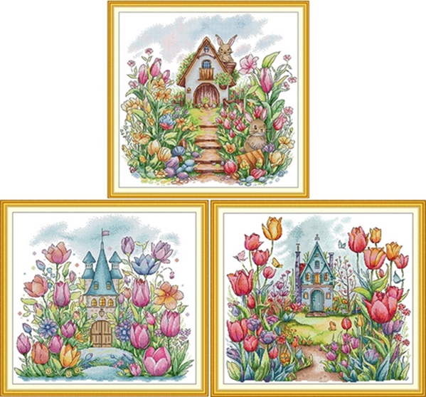 Flower house (ไม่พิมพ์/พิมพ์ลาย)