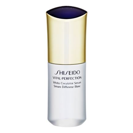 Shiseido Vital-Perfection White Circulator Serum 40 ml. เซรั่มสูตรลดเลือนริ้วรอย พร้อมปรับผิวให้กระจ่างใส เผยผิวดูสวยสมบูรณ์แบบ ด้วยสูตรแก้ปัญหาครบวงจร ช่วยคืนความมีชีวิตชีวา แลดูมีสุขภาพดีให้แก่ผิว ช่วยลดเลือนจุดด่างดำสะสม