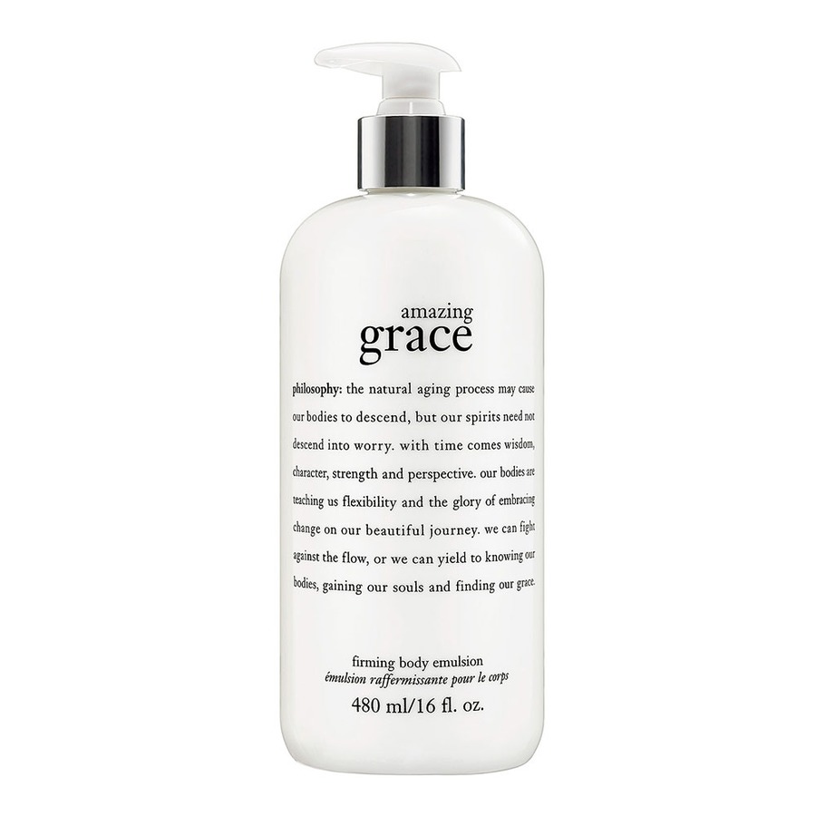 **พร้อมส่ง**Philosophy Amazing Grace Perfumed Firming Body Emulsion 480 ml. อิมัลชั่นสำหรับผิวกาย พร้อมด้วยกลิ่นหอมจากน้ำหอม amazing grace คือบอดี้มอยซ์เจอไรเซอร์ที่ได้รับรางวัลของเรา สำหรับผิวทีแห้งกร้าน หรือมีริ้วรอยแห่งวัย ด้วยกลิ่นหอมหวานอ่อนโยนที่นำด