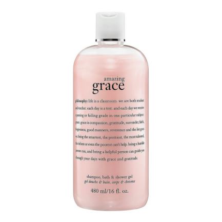 **พร้อมส่ง**Philosophy Amazing Grace Shampoo Bath & Shower Gel 480 ml. ค้นพบประสบการณ์อาบน้ำที่หรูหราที่สุด ครีมอาบน้ำ 3 in 1 ขวดใหญ่สุดคุ้ม ช่วยทำความสะอาดอย่างอ่อนโยน ปรับสภาพให้ผิวและเส้นผมนุ่มเนียน ที่การันตีความดีเลิศด้วยรางวัล Winner of Gelshowe