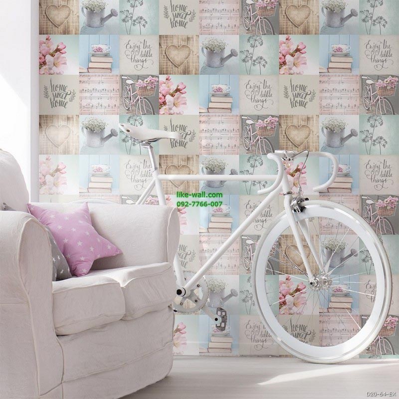 ตัวอย่างห้องตกแต่งด้วย วอลเปเปอร์ลายดอกไม้น่ารัก