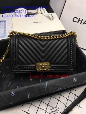 Chanal Boy Original size 25 cm งานหนังแท้ รายละเอียดสวยเหมือนแท้