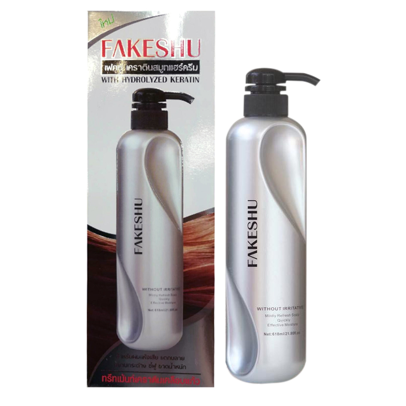 FAKESHU SMOOTH HAIR CREAM  ขนาด 618 ml. ผลิตภัณฑ์บำรุงผมเฟคซูสมูทแฮร์ครีม เคราตินเคลือบเงาผม