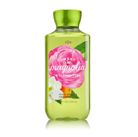 **พร้อมส่ง**Bath & Body Works Sweet Magnolia & Clementine Shea & Vitamin E Shower Gel 295ml. เจลอาบน้ำกลิ่นหอมติดกายนานตลอดวัน กลิ่นหอมหวานของดอกมะลิและลิลลี่ ผสมกลิ่นลูกแพร์และแบลคครอเรนท์คะ