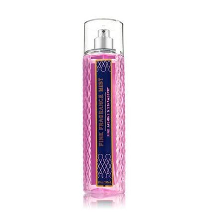 Bath & Body Works Pink Jasmine & Strawberry Fine Fragrance Mist 236 ml. สเปร์ยน้ำหอมที่ให้กลิ่นติดกายตลอดวัน กลิ่นหอมสดชื่นของดอกมะลิสีชมพู ผสมกลิ่นผลไม้หอมๆของพีชและสตรอเบอร์รี่หอมหวาน