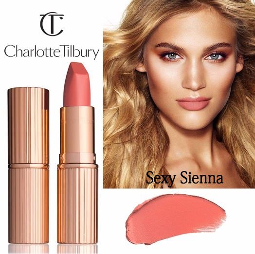 Charlotte Tilbury Matte Revolution Lipstick สี Sexy Sienna ลิปสติกเนื้อแมทเนียนนุ่มที่มาในแพคเกจสุดหรู เนื้อละเอียด เกลี่ยง่าย ไม่เป็นคราบ และ สามารถกลบสีเดิมของริมฝีปากได้สูงถึง 80% มีพิกเมนท์สีเข้มข้นและมีส่วนผสมของมอยส์เจอร์ไรเซอร์เพื่อเพิ่