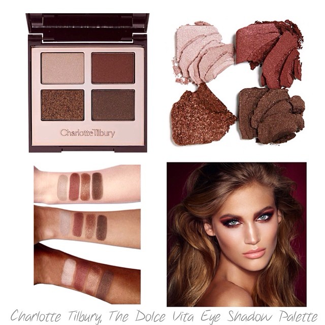 Charlotte Tilbury Luxury Palette Eye Shadow 5.2 g. #THE DOLCE VITA พาเลทอายชาโดว์ 4 สี ที่หรูหรา สาวๆทุกคนอยากเป็นเจ้าของเนื้อดี เม็ดสีแน่นเนียนละเอียด สีสวย ชิมเมอร์แวววาว สร้างสรรค์ทุกสีในแต่ละพาเลตให้เข้ากันอย่างลงตัวให้เหมาะใช้ในการแต่งหน้