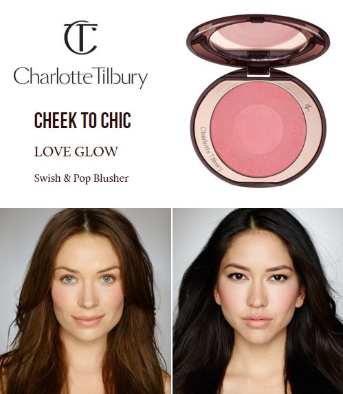 **พร้อมส่ง**Charlotte Tilbury Cheek To Chic Swish And Pop Blusher สี Love Glow บลัช 2 สี อุดมด้วยไข่มุกบดละเอียด สีนี้จะออกชมพูใสแบบโกลว์ๆ และมีชิมเมอร์ผสมอยู่ในเนื้อสีด้วยให้ผิวเปล่งประกายไร้ขีดจำกัด ด้วย Light Flex Technology และ ไข่มุกบดละเอียด สีบลัชก