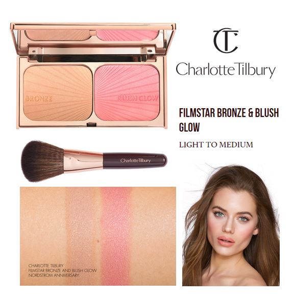 Charlotte Tilbury Filmstar Bronze & Blush Glow Set Nordstrom Exclusive  เป็นเซ็ทที่จัดทำขึ้นพิเศษระหว่าง Charlotte Tilbury และห้างสรรพสินค้า Nordstrom ของอเมริกาในช่วงฉลอง aniversary ของห้าง เซ็ทนี้ประกอบด้วยบรอนเซอร์ และบลัชออน พิเศษแปรงข