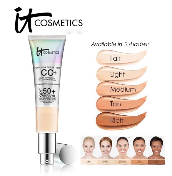 **พร้อมส่ง**It Cosmetics Your Skin But Better SPF 50 CC+ Color Correcting Full Coverage Cream 32 ml. ซีซีครีมที่เหล่าบล็อคเกอร์รีวิวกันมามากมาย ที่นอกจากจะช่วยเตรียมผิวเสมือนเป็นครีมรองพื้นแล้วยังให้การบำรุง ผสมเซรั่มบำรุงผิวที่ช่วยกระชับรูขุมขน ชะลอริ้วร