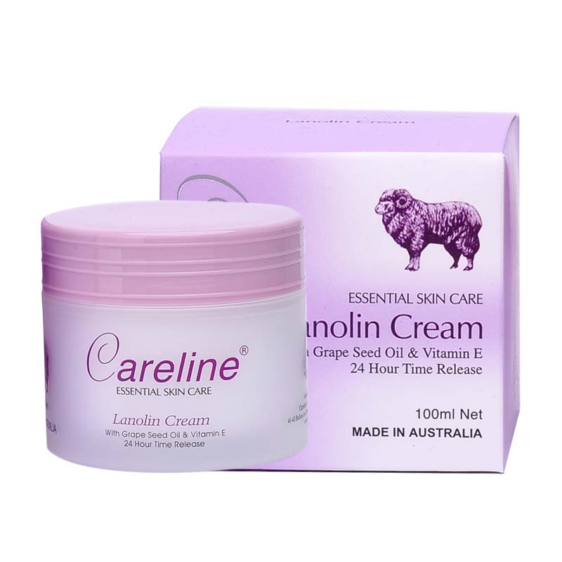 Careline Lanolin Cream With Grape Seed Oil + Vitamin E 100ml. ขายดีมาก