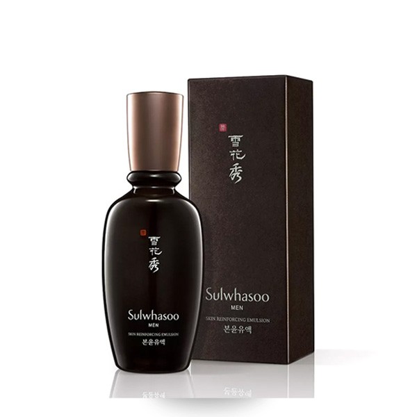 Sulwhasoo Men Skin Reinforcing Emulsion 90 ml. อิมัลชั่นบำรุงปกป้องผิวเพื่อให้มีความชุ่มชื่น น่าสัมผัส สุขภาพดี ไร้ริ้วรอย และเนียนนุ่ม ด้วยสูตรสมุนไพรเกาหลี อิมัลชันนี้ให้สารอาหารที่จำเป็นและความชุ่มชื้น เพื่อสุขภาพผิวที่ดี และเรียบเนียน