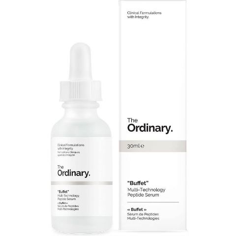 The Ordinary Buffet Multi Technology Peptide Serum 30 ml. เซรั่มลดเลือนและต่อต้านริ้วรอยแห่งวัย สำหรับทุกสภาพผิว เติมเต็มความชุ่มชื่น ยกกระชับผิว เส้นริ้วจางลง ดูเปล่งปลั่ง กระจ่างใส เรียบเนียนอ่อนเยาว์ เนื้อสัมผัสแบบ Water Base บางเบา ซึมซาบไ