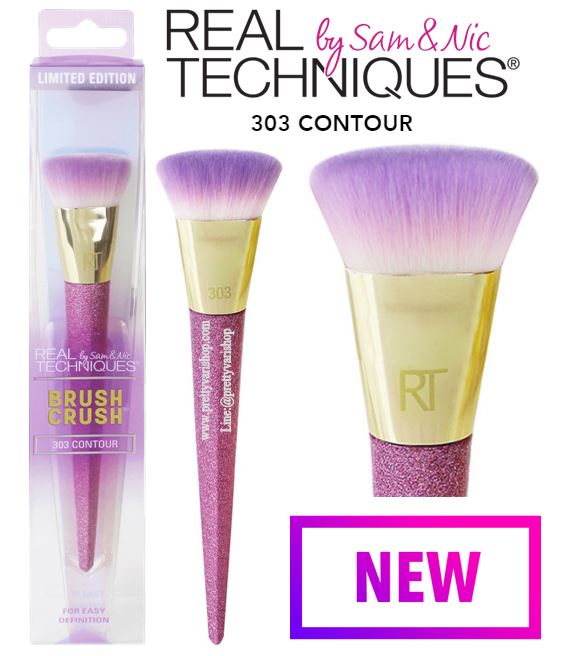 **พร้อมส่ง**Real Techniques Brush Crush 303 Contour Brush Limited Edition แปรงรุ่นลิมิเต็ด ที่ทำออกมาพิเศษ ด้วยรูปทรงและสีสันที่น่ารักสะดุดตา จึงเรียกอีกชื่อว่ารุ่นยูนิคอนค่ะ ตัวนี้เป็นแปรงคอนทัวร์หัวตัดที่ออกแบบมาให้ง่ายสำหรับการสร้างไลน์กรอบหน้า ทั้งแก้