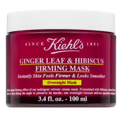 Kiehl's Ginger Leaf & Hibiscus Firming Mask 100 ml. มาส์กตัวใหม่จากคีลส์ที่จะทำให้ผิวดูเฟิร์มขึ้นในข้ามคืน ผิวรู้สึกกระชับในทันทีแลดูเรียบเนียนในเช้าวันรุ่งขึ้น เมื่อใช้เป็นประจำอย่างต่อเนื่อง จะช่วยให้ริ้วรอยตื้นๆ ดูจางลง พร้อมเผยผิว