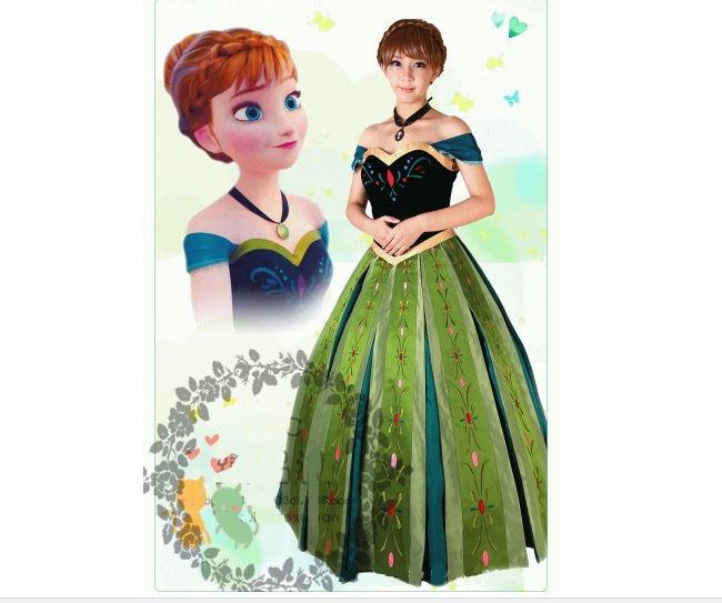 ++พร้อมส่ง++ชุดเจ้าหญิงอันนาเอลซ่าสีเขียว anna elsa ชุดอันนาเอลซ่าผู้ใหญ่ ชุดเจ้าหญิงแอนนาจาก Frozen