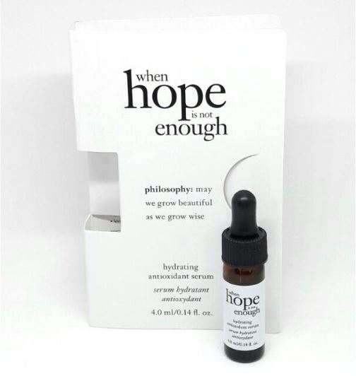 **พร้อมส่ง**Philosophy When Hope Is Not Enough Hydrating Antioxidant Serum ขนาดทดลอง 4 ml. เซรั่มลดเลือนริ้วรอย เพื่อผิวเปล่งปลั่งกระจ่างใส ลดเลือนเส้นริ้วรอยบางๆ และริ้วรอยแห่งวัย ปกป้องและเสริมเกราะป้องกันผิวตามธรรมชาติ ปราศจากน้ำมัน เนื้อบางเบา เพื่อปก