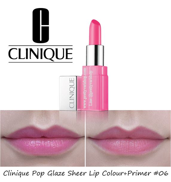 CLINIQUE Pop Glaze Sheer Lip Colour + Primer ไซส์ทดลอง 2.3 g. #06 Bubblegum Pop ลิปสติกสีสันสดใส ให้สีสดสวย ติดทนนาน เพื่อริมฝีปากโดดเด่นชัดเจน แต่ยังคงความอ่อนใส สูตรไฮบริดที่ผสานด้วยลิปสติกและไพร์เมอร์ช่วยบำรุงผิวริมฝีปาก ขณะเดียวกันให้ริมฝี