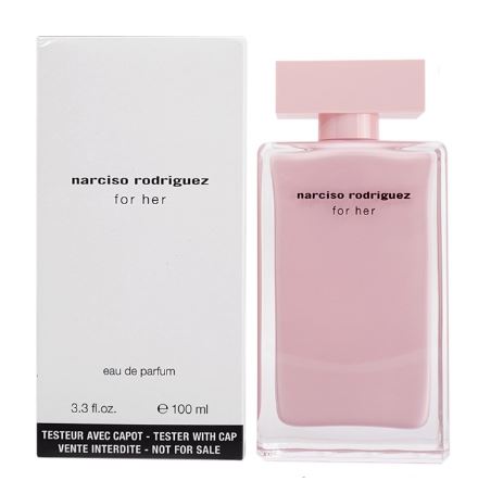 Narciso Rodriguez for Her Eau de Parfum 100 ml. (กล่องขาว Tester) น้ำหอมยอดนิยมอันดับ1 กลิ่นหอมดอกไม้ หอมมีเสน่ห์ หอมดอกไม้ละมุนหน่อยๆน่ารักๆ สดชื่นเป็นเอกลักษณ์ กลิ่นนัวๆที่สาวๆต้องมี หอมหวานอ่อนๆ แอบเซ็กซี่เล็ก ๆ หรูหน่อย ๆแฝงความเยือกเย็นให