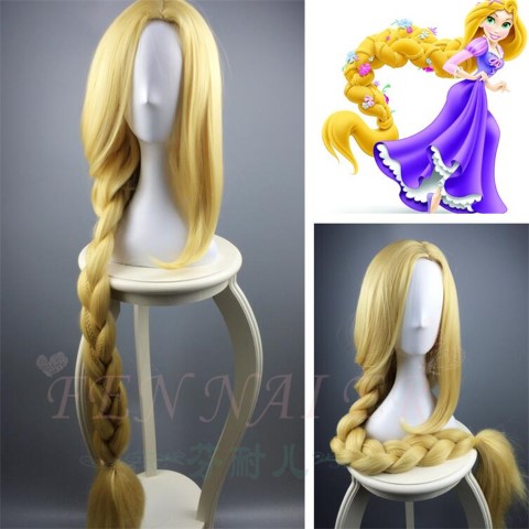  วิกราพันเซล วิกเจ้าหญิงราพันเซล วิกผมสีบลอนด์ผมเปียยาว 97-100cm.วิก RapunzelCosplay wig วิกผมแฟนซี