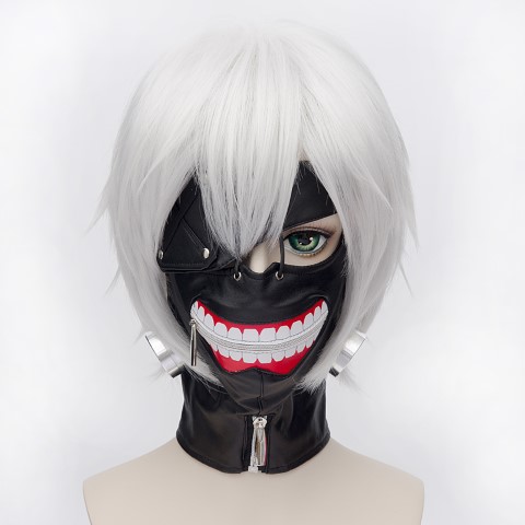 ++พร้อมส่ง++หน้ากากโตเกียวกูล+วิกผมtokyo ghoul วิกผมผีปอบโตเกียว วิกผมโตเกียวกูล หน้ากากคาเนกิเคน คาเนกิ เคน