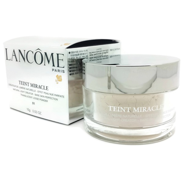 Lancome Teint Miracle Translucent Loose Powder 15 g. แป้งฝุ่นที่ขายดีเป็นอันดับหนึ่งจากลังโคม แป้งฝุ่นผสมรองพื้น ช่วยให้ผิวดูโกลว์สวยมีออร่า แป้งเนื้อแมทอณูละเอียด บางเบา เกลี่ยง่าย ไม่หนักหน้า