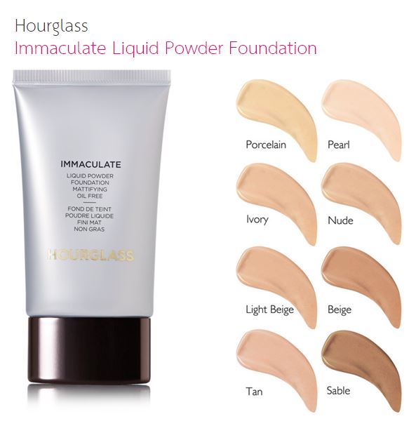 HOURGLASS Immaculate Liquid Powder Foundation Mattifying Oil Free 30 ml. รองพื้นตัวดังที่คุณไม่ควรพลาด เนื้อผลิตภัณฑ์แบบลิควิด ที่เมื่อเกลี่ยให้เนียนแล้วจะเปลี่ยนสภาพเป็นแป้งที่เนียนดุจกำมะหยี่ สูตรไร้ความมัน, กันน้ำ และต่อต้านอนุมูลอิสระ ช่ว